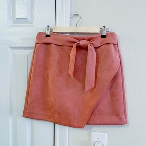 Loft - Summer Rose Faux Suede Wrap Skirt